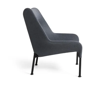 O2 Lounge Chair lenestol - Soft grey-svartlakkert stål - HAY
