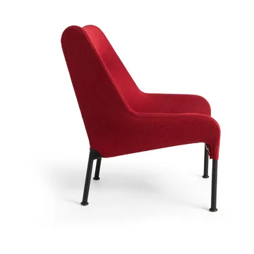 O2 Lounge Chair lenestol - Soft red-svartlakkert stål - HAY