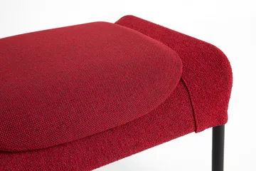 O2 Ottoman fotskammel - Soft red-svartlakkert stål - HAY