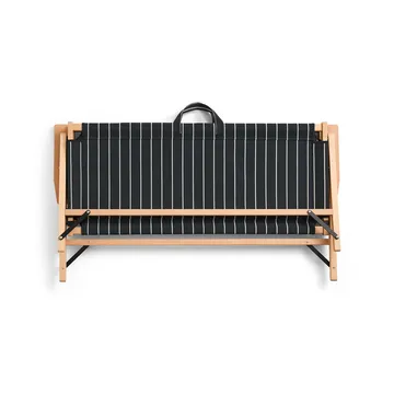 Outdoor Market sofa sammenleggbar - Black-beige, 2-seter - HAY