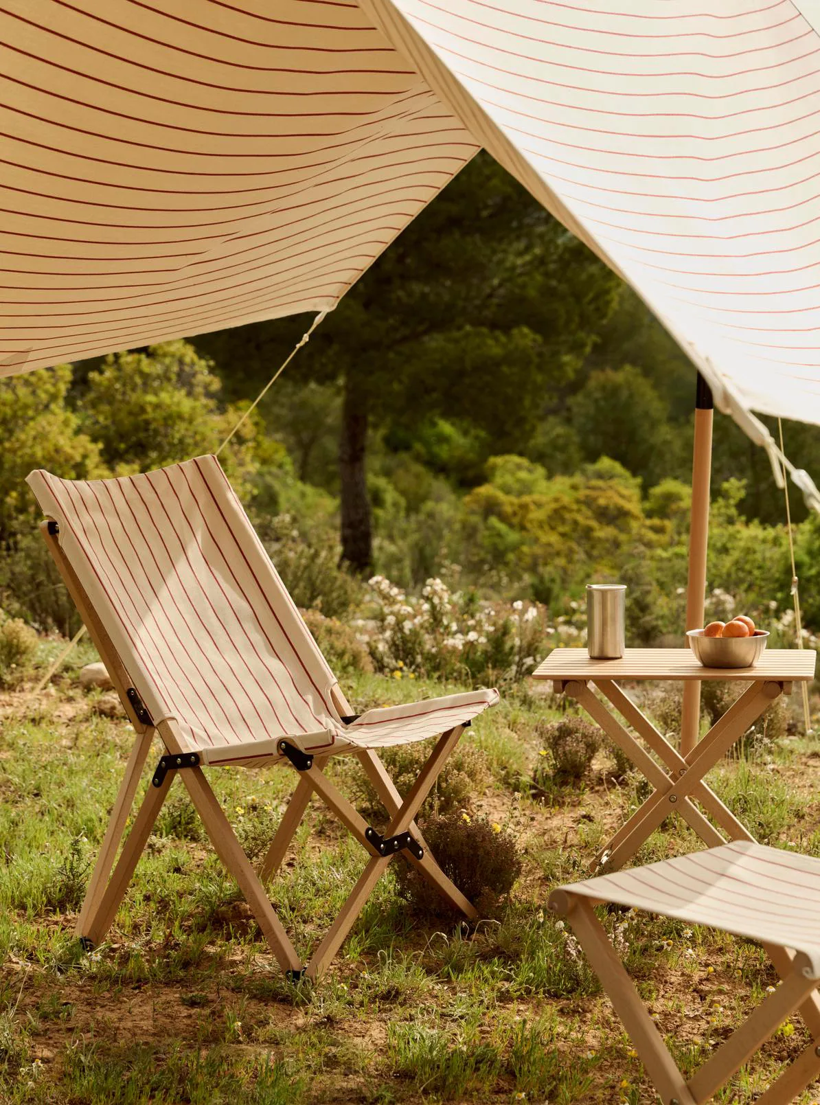 Outdoor Market stol sammenleggbar, Beige-red HAY