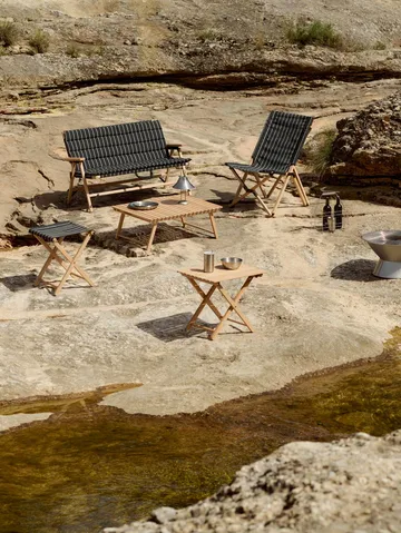 Outdoor Market stol sammenleggbar - Black-beige - HAY