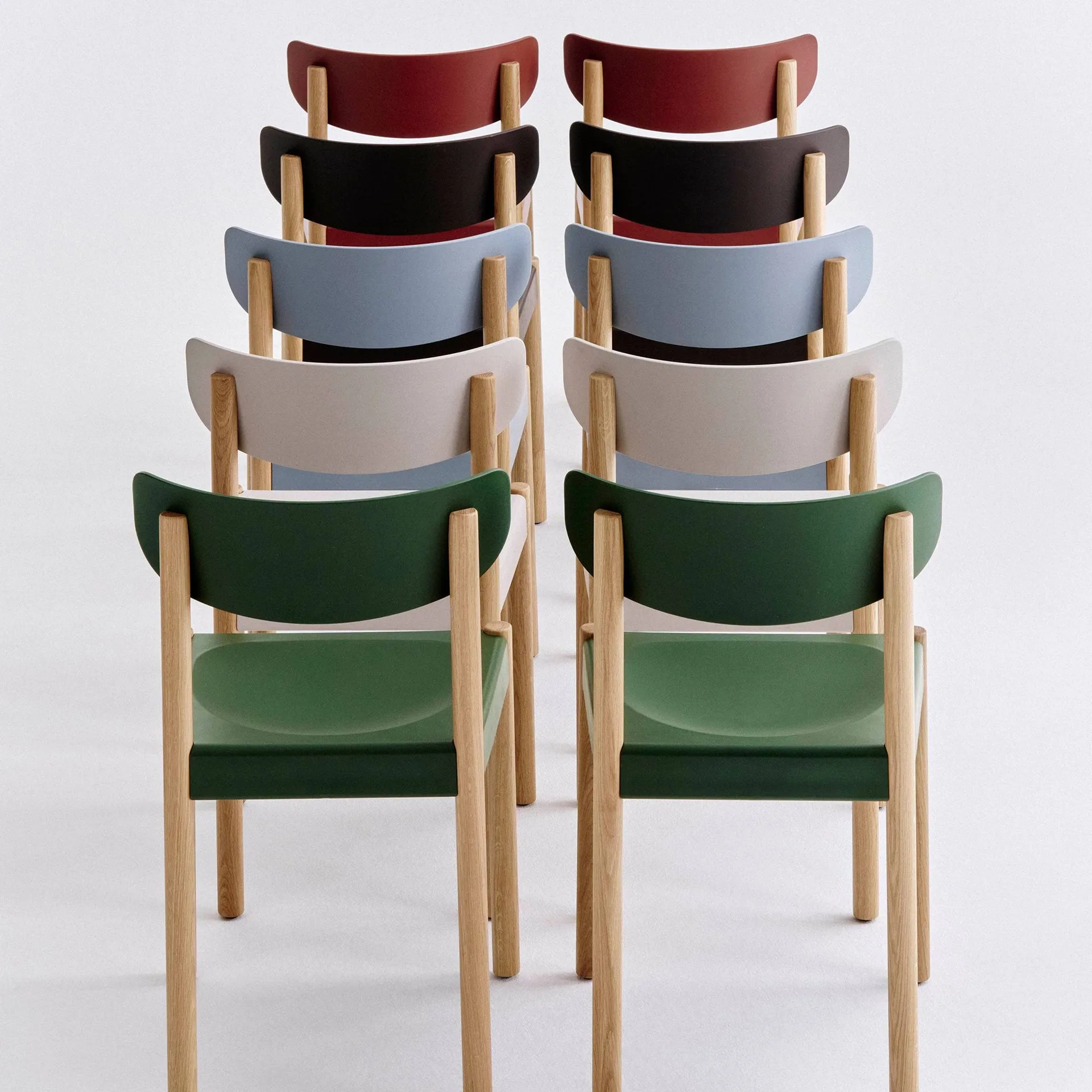 Pack Chair 10 stol, Oljet eik-ash blue HAY