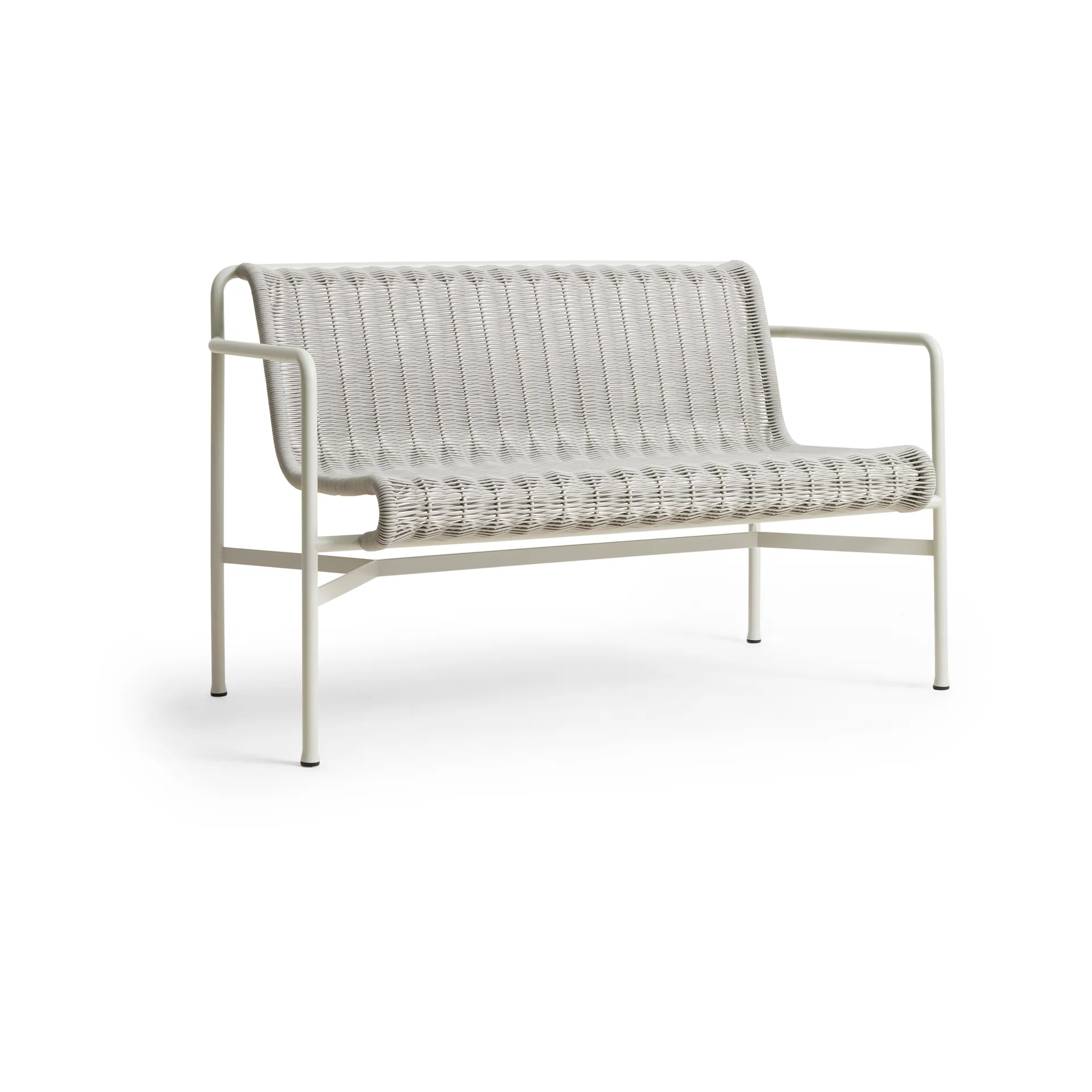Palissade Cord Dining benk med armlener, Sky grey HAY