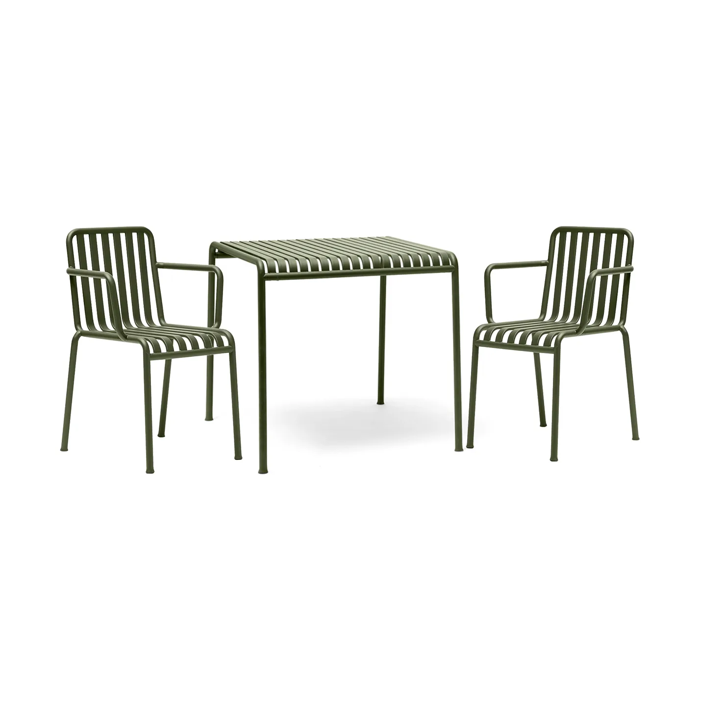 Palissade spisegruppe 2 armlenstoler 82,5x90 cm olive,  HAY