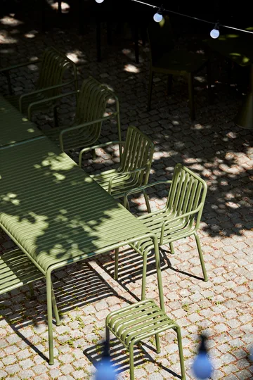 Palissade spisegruppe 2 Dining lenestol + benk 170x90 cm olive - HAY