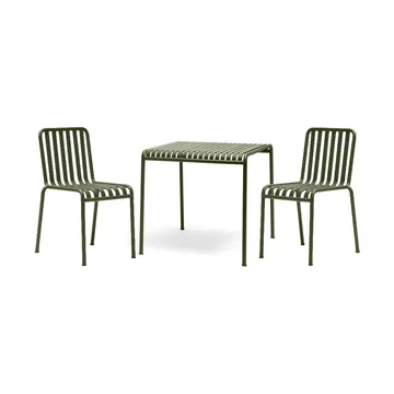 Palissade spisegruppe 2 stoler 82,5x90 cm - Olive - HAY