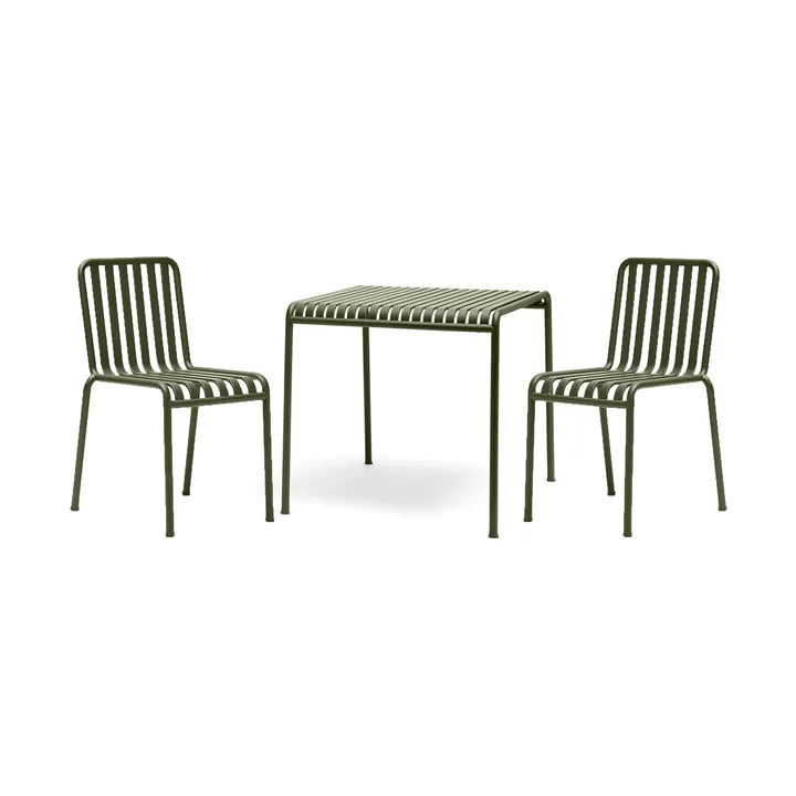 Palissade spisegruppe 2 stoler 82,5x90 cm - Olive - HAY