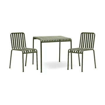 Palissade spisegruppe 2 stoler 82,5x90 cm olive - HAY