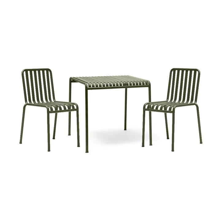 Palissade spisegruppe 2 stoler 82,5x90 cm olive - HAY