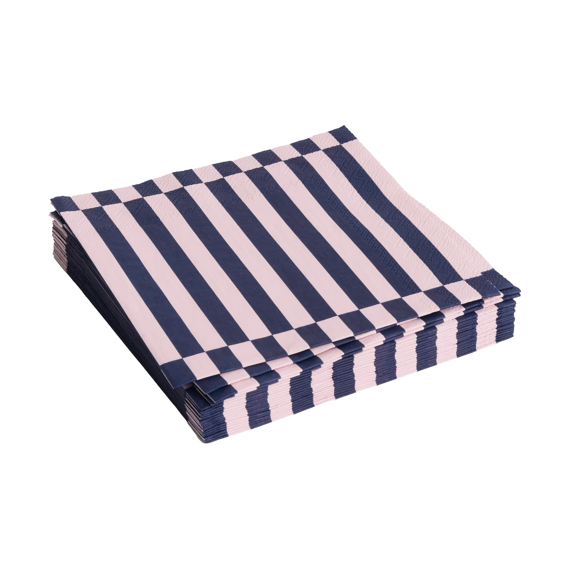Pattern Dinner Stripe serviett 40x40 cm 20-pakning, Light pink-dark blue pillar HAY