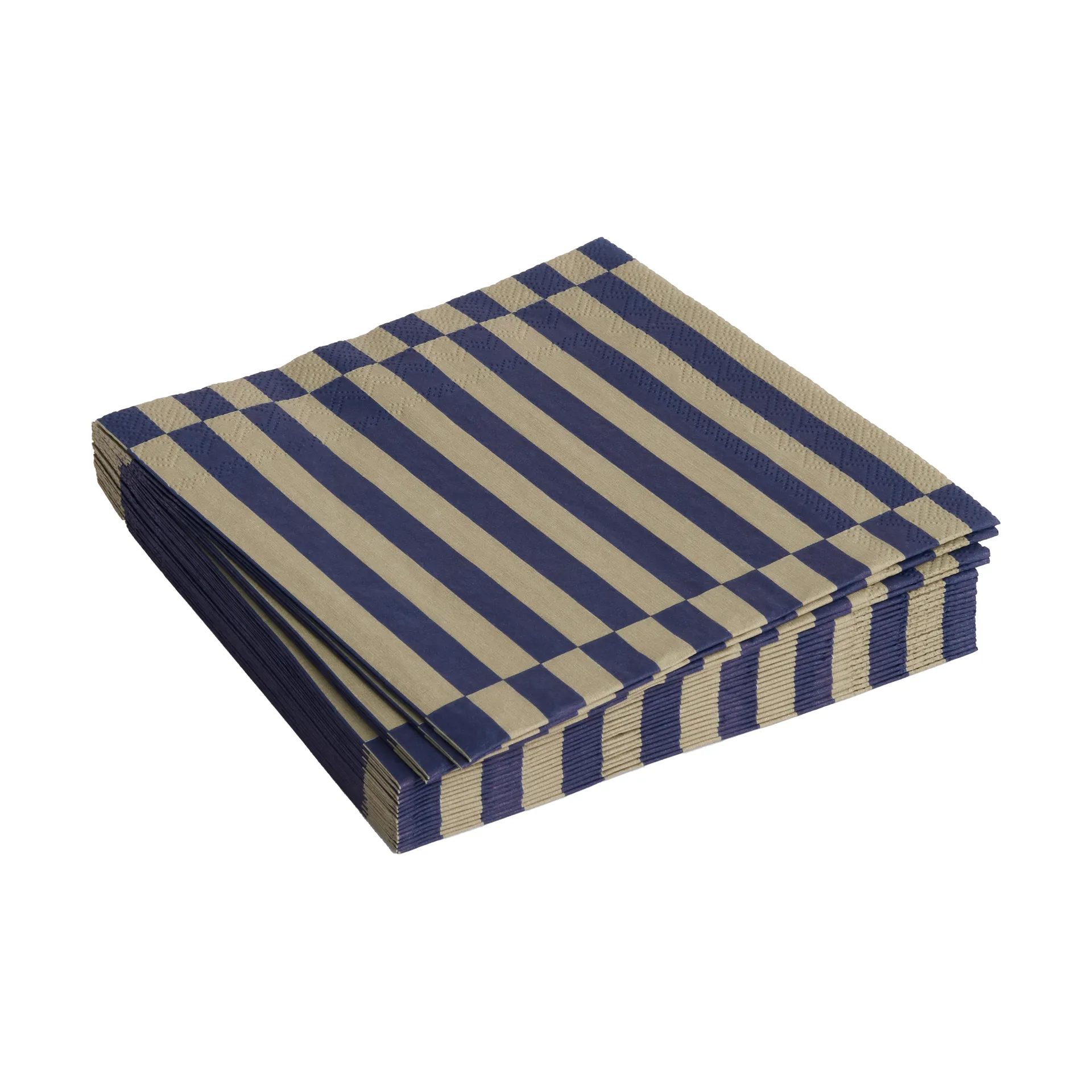 Pattern Lunch Stripe serviett 33x33 cm 20-pakning, Dark blue-dark sand pillar HAY
