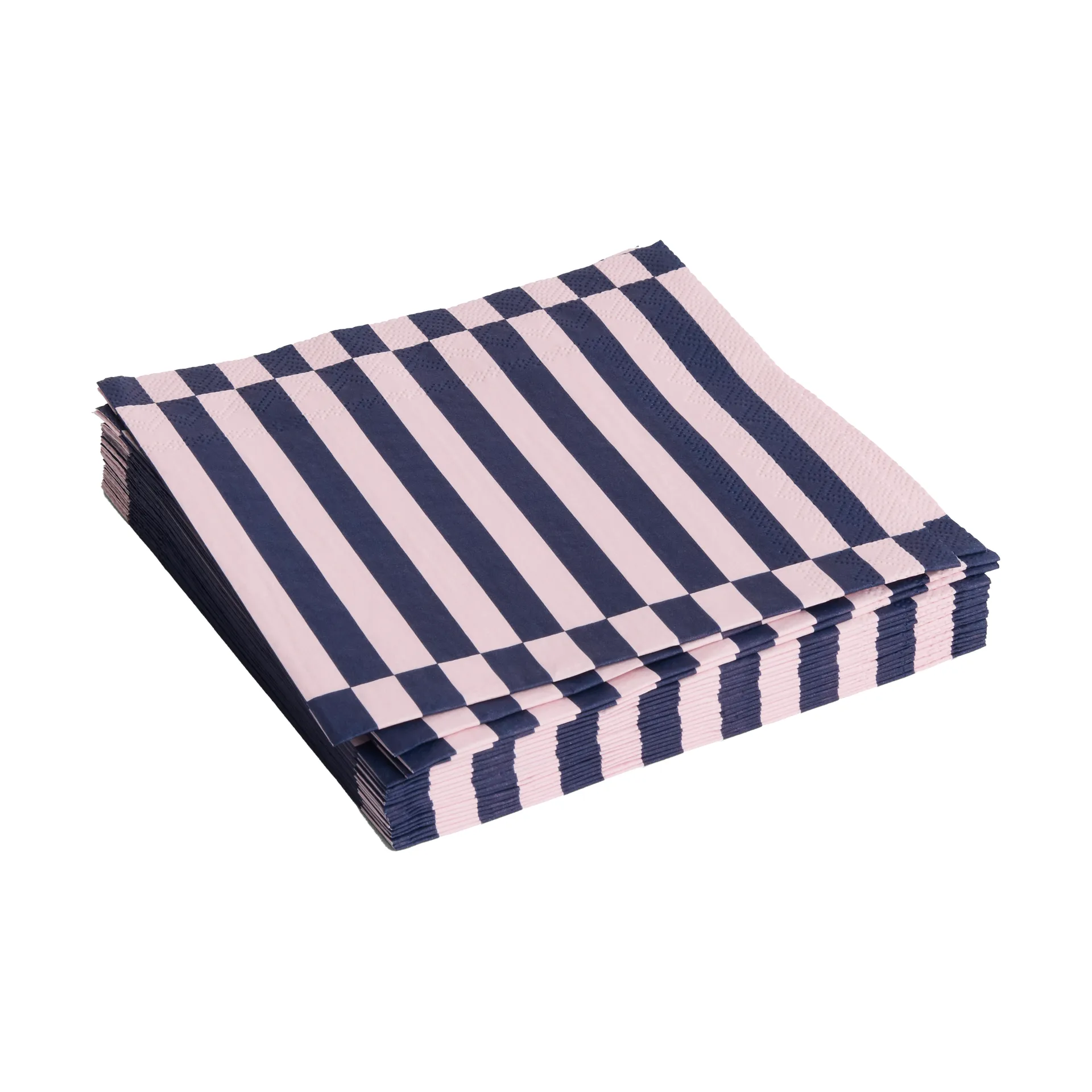 Pattern Lunch Stripe serviett 33x33 cm 20-pakning, Light pink-dark blue pillar HAY