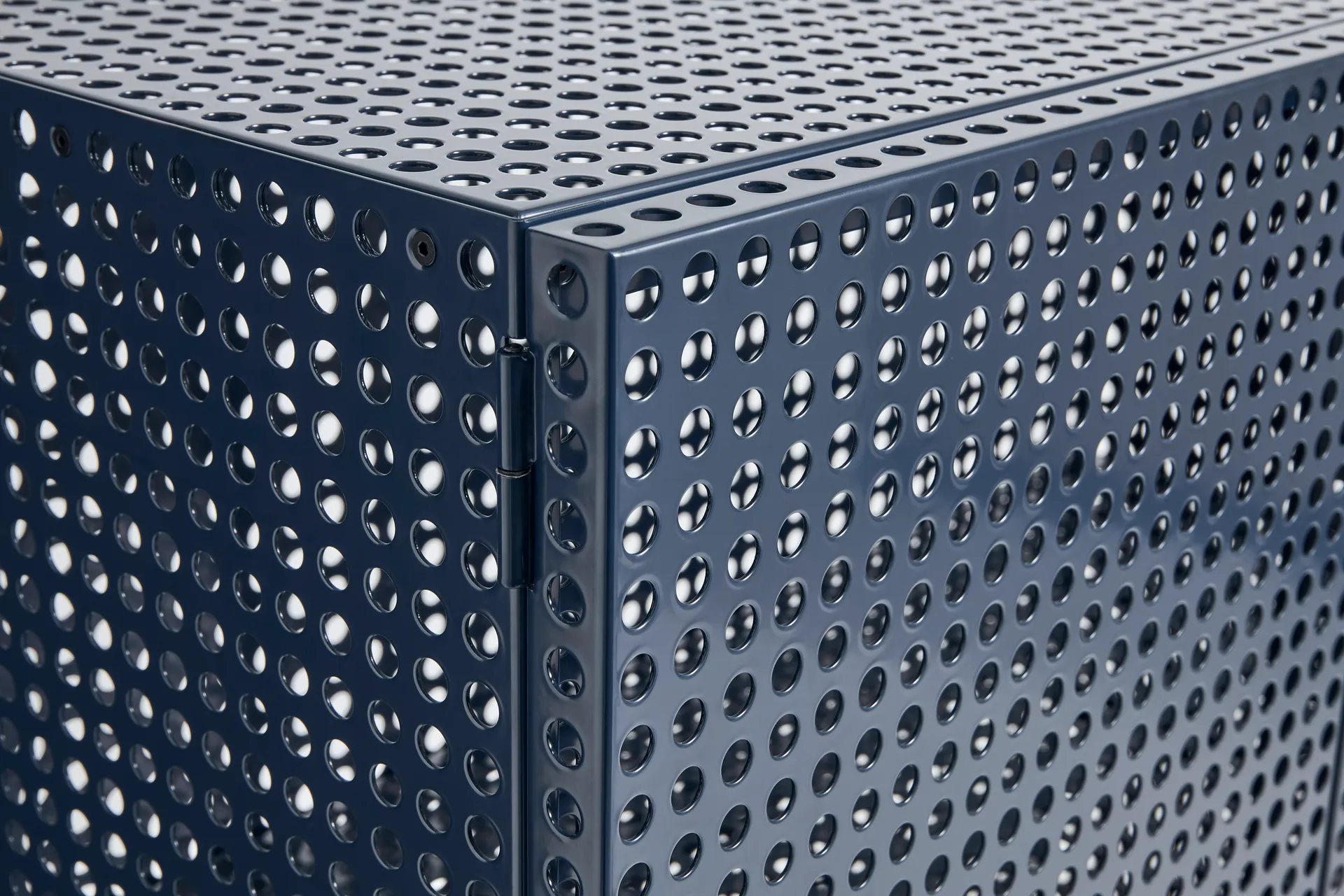 Perforated Cabinet skap large, Steel blue HAY