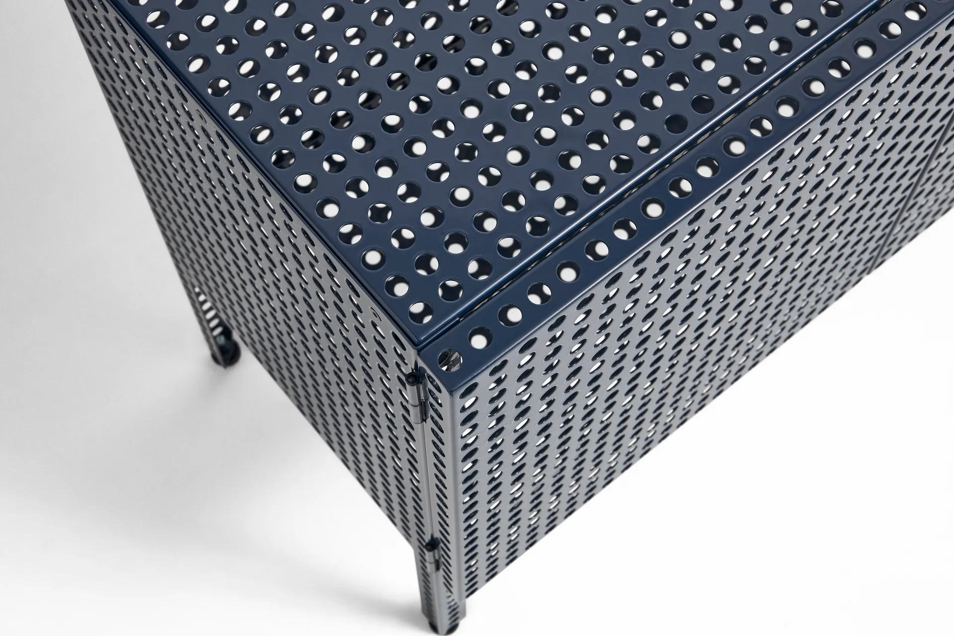Perforated Cabinet skap small, Steel blue HAY