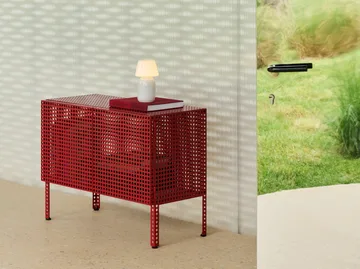 Perforated Cabinet skap small - Wine red - HAY