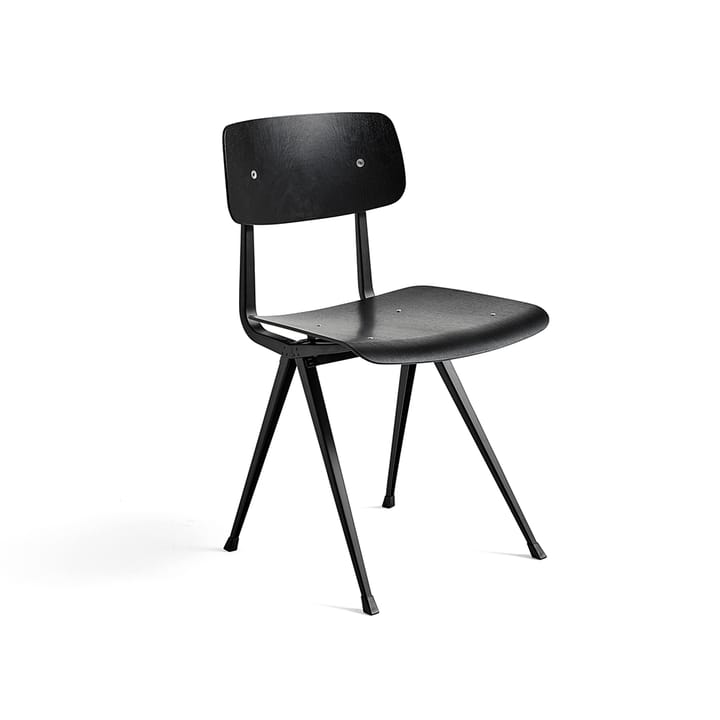 Result stol, Black oak-svart stål understell HAY