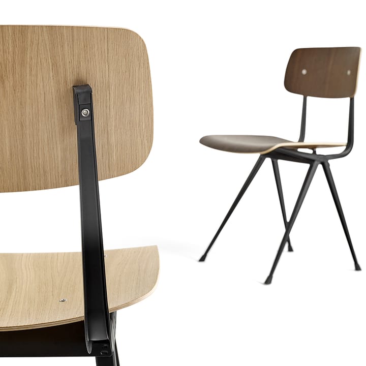 Result stol, Eik-beige stål understell HAY