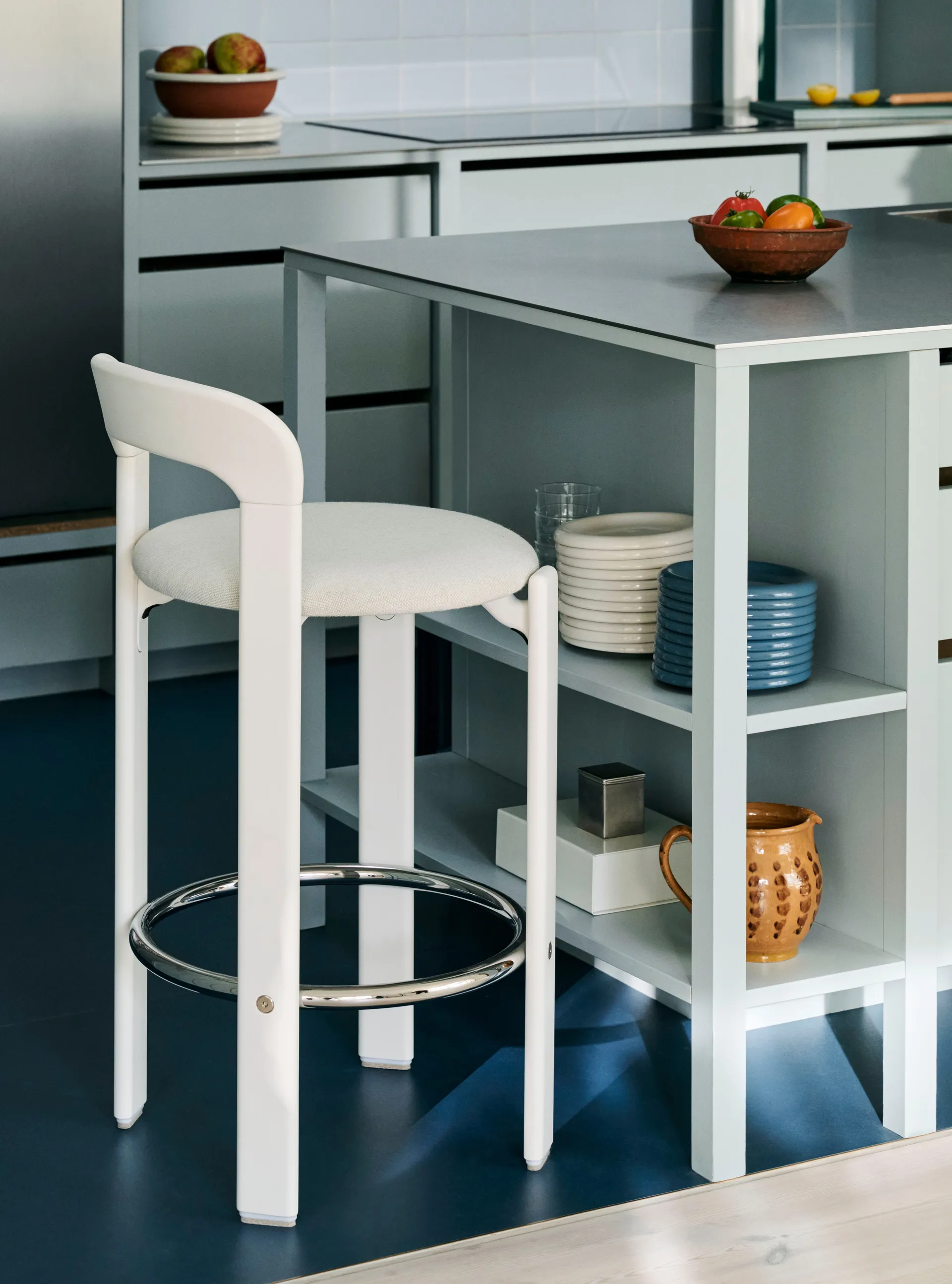 Rey kledd barstol, Mode 011-cream white HAY