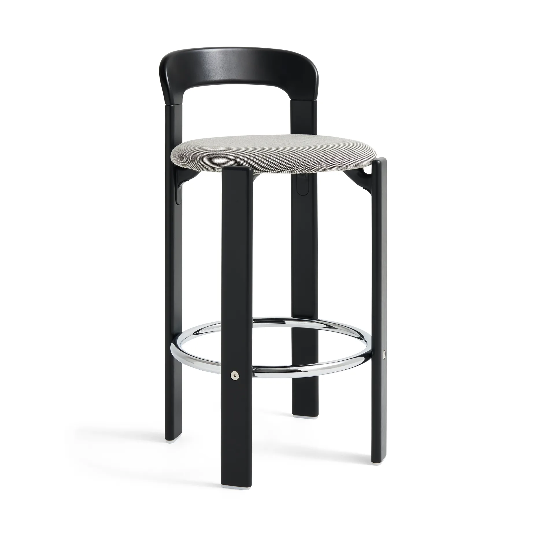 Rey Low polstret barstol, Steelcut trio 124 deep black HAY