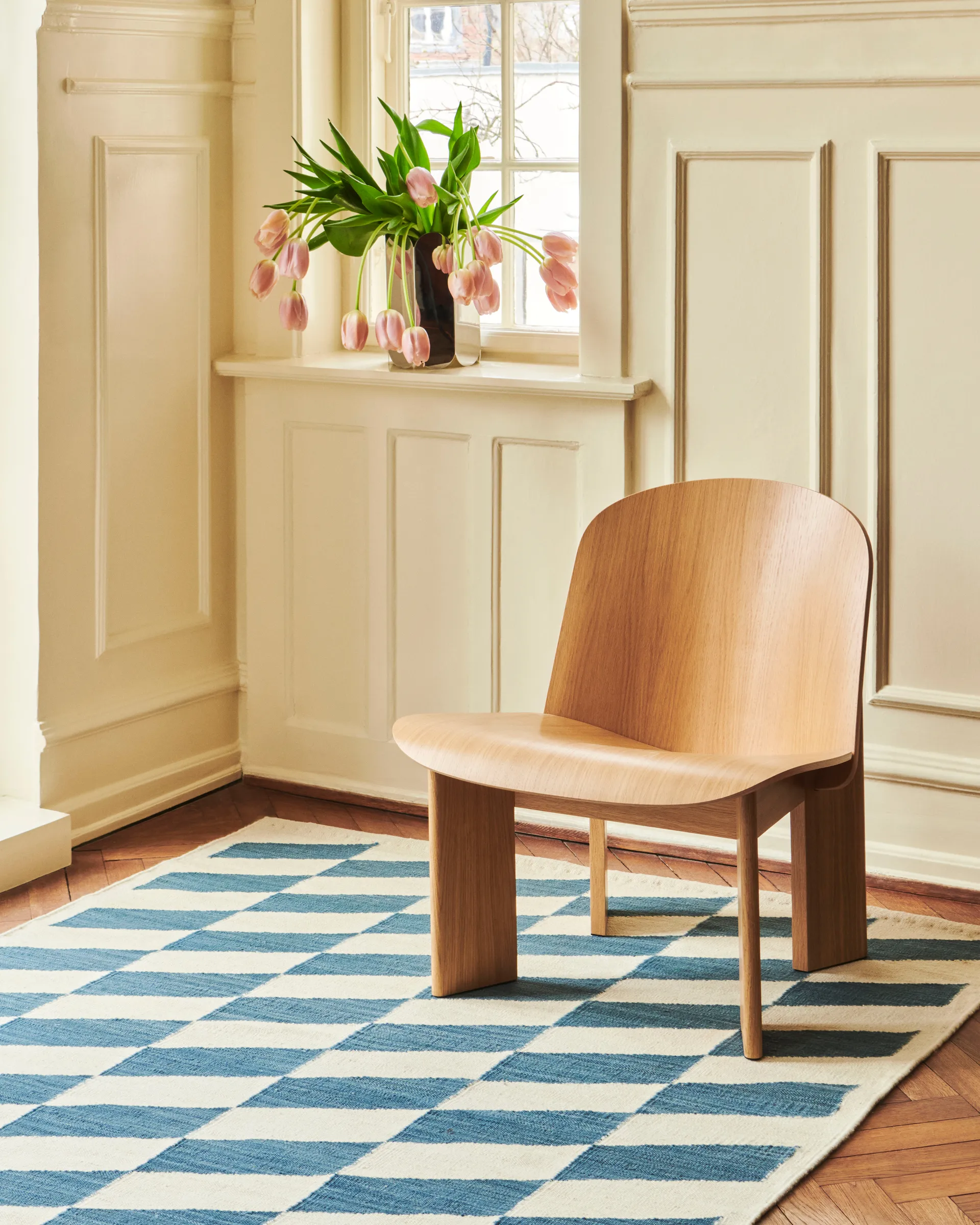 Shift Kelim gulvteppe 140x200 cm, Blue HAY