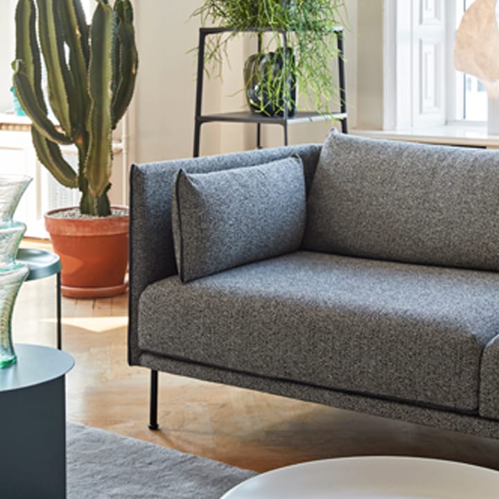 Silhouette 2-seters sofa, Coda 182 grå-svarte metallben HAY