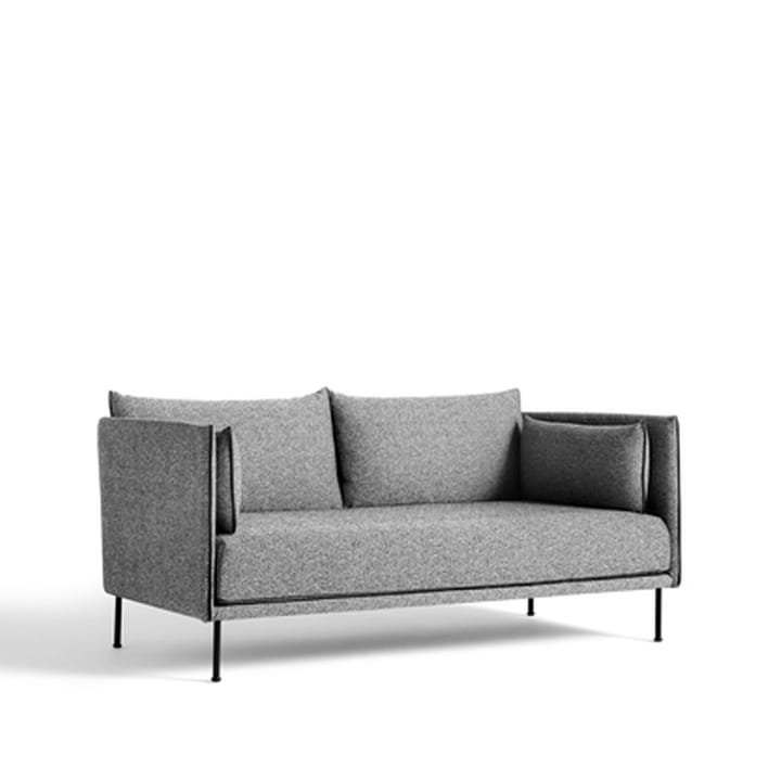 Silhouette 2-seters sofa - Olavi 03 grå-svart metallbein - HAY