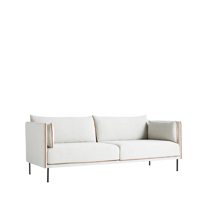 Silhouette 3-seters sofa - Beige-cognac piping-svart metallben - HAY