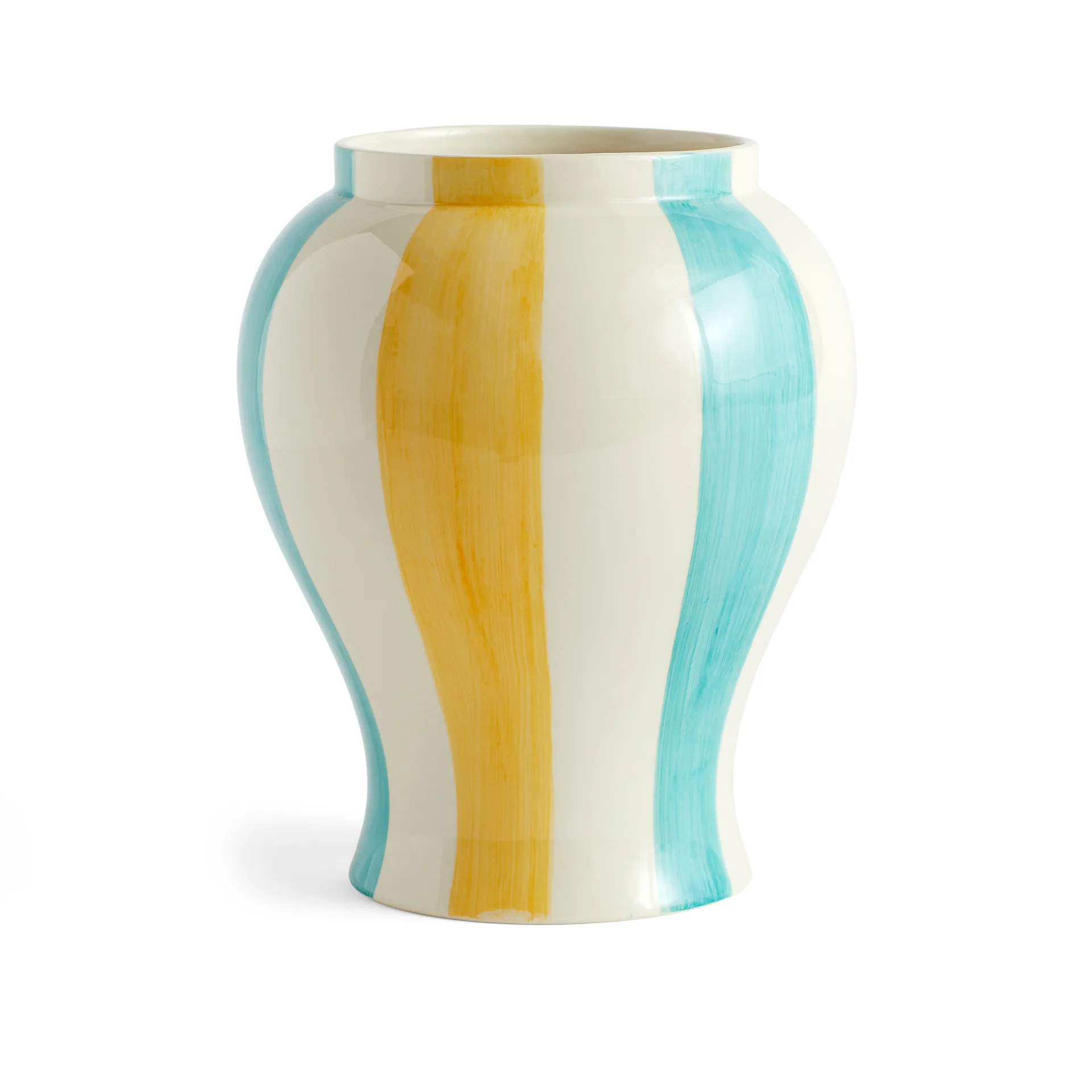 Sobremesa stripe vase L 25 cm, Grønn-gul HAY