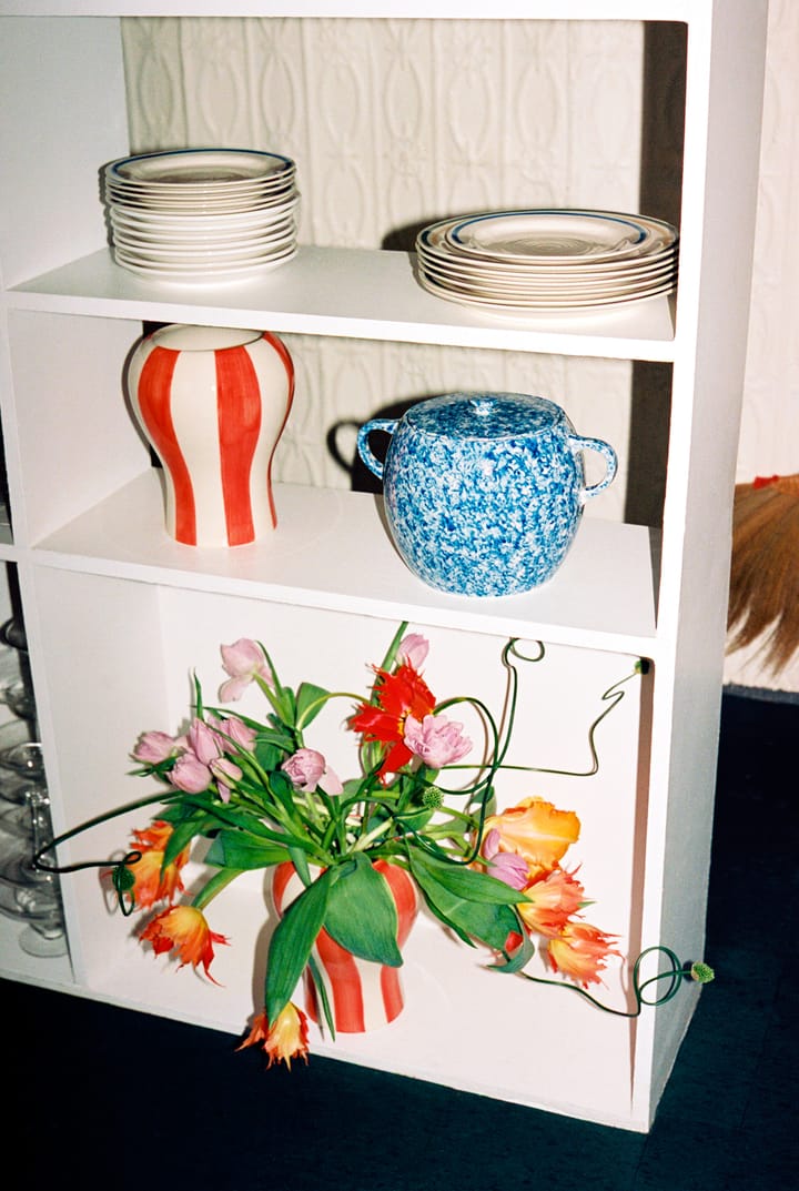 Sobremesa stripe vase S 22 cm, Rød HAY