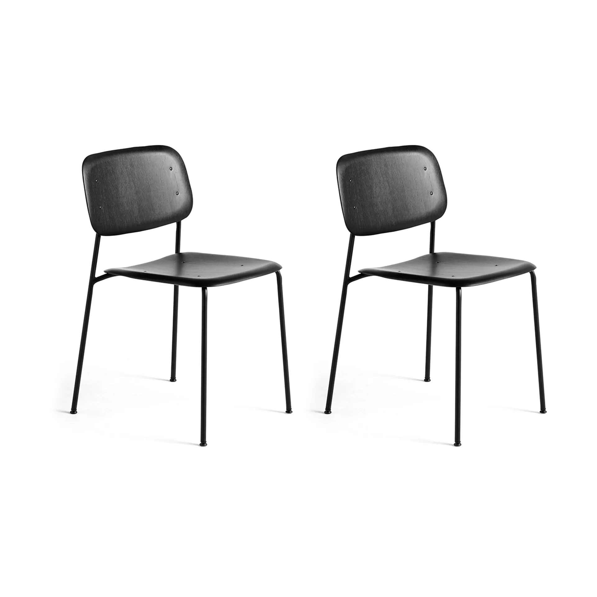 Soft Edge 40 stol, Black oak-svart stålstativ, 2-pakning,  HAY