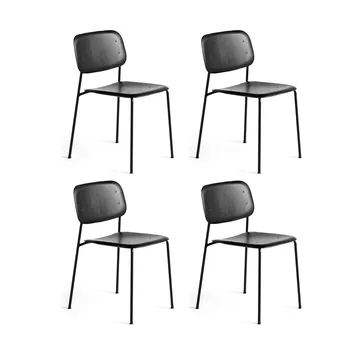 Soft Edge 40 stol, Black oak-svart stålstativ, 4-pakning - HAY