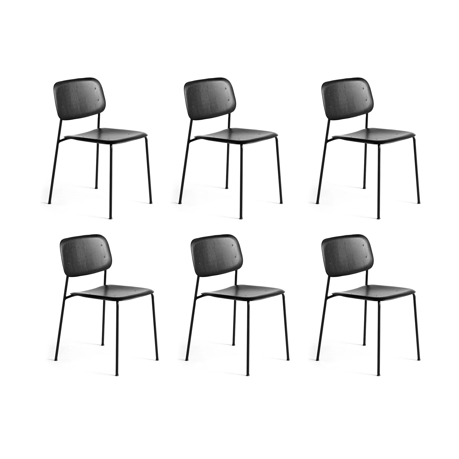 Soft Edge 40 stol, Black oak-svart stålstativ, 6-pakning,  HAY