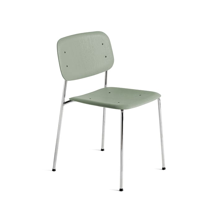Soft Edge 40 stol - dusty green, krom understell - HAY