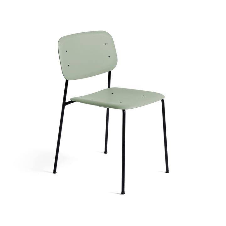 Soft Edge 40 stol - dusty green, svart stål understell - HAY