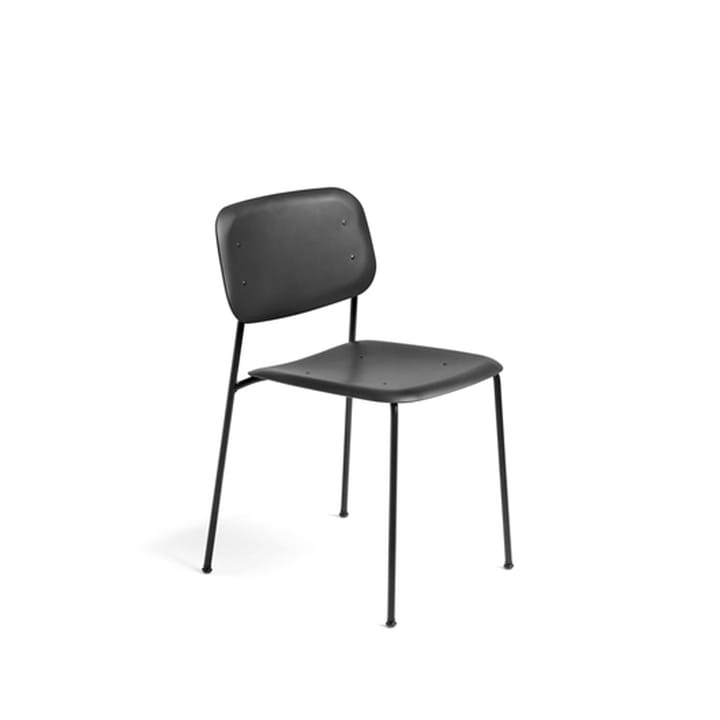 Soft Edge 45 stol, black, svart stål stativ HAY
