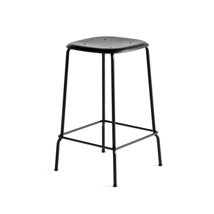 Soft Edge 85 Low barstol - black, svart stål stativ - HAY