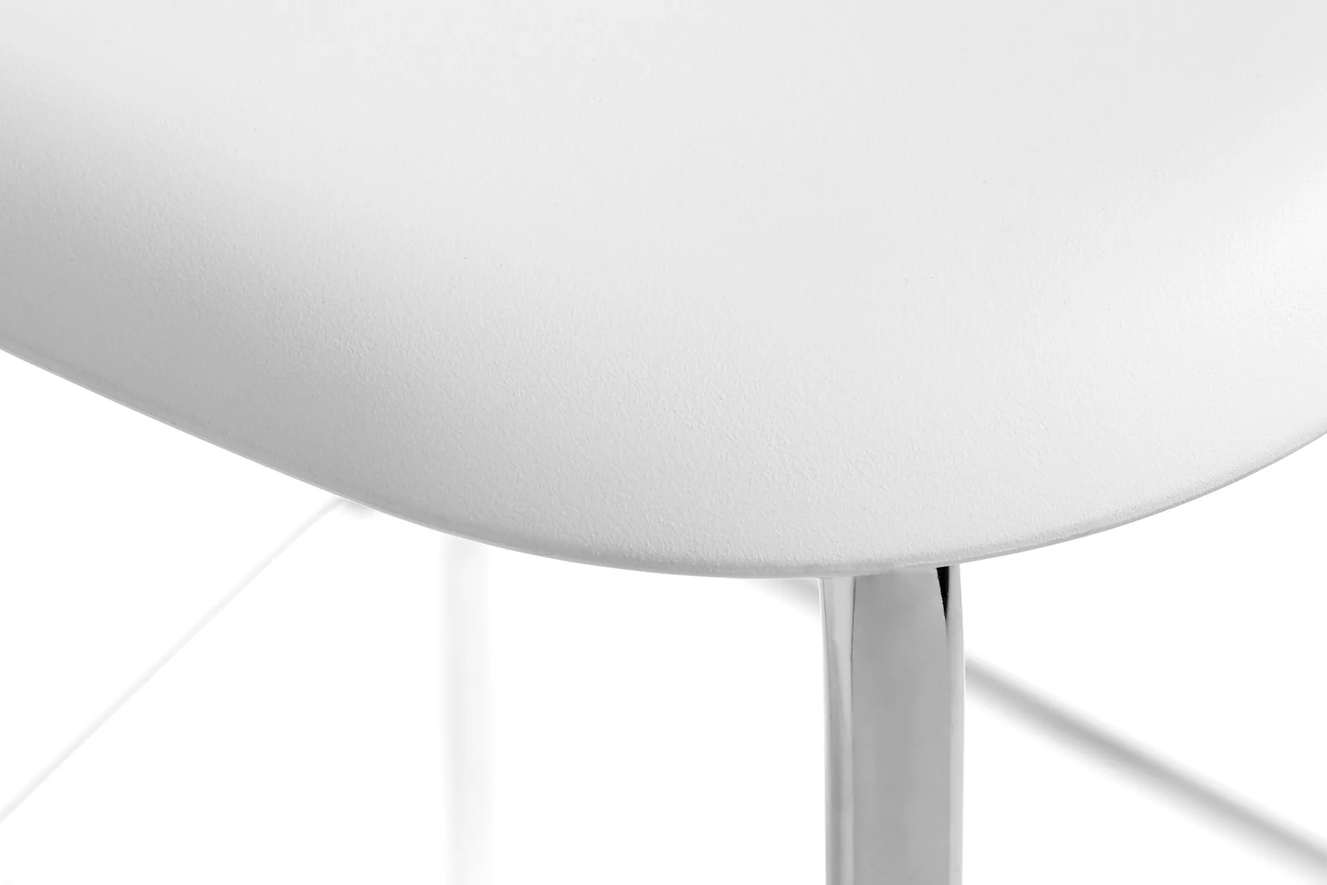 Soft Edge 85 Low barstol, white, krom stål stativ HAY