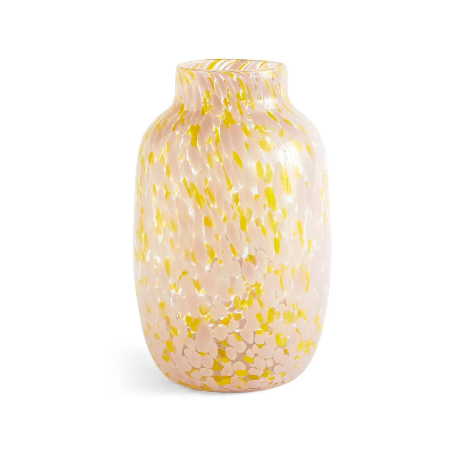 Splash Round vase L, 30 cm Light pink-yellow HAY