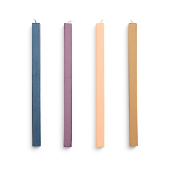 Square Candle lys mix 4-pack, Dark HAY