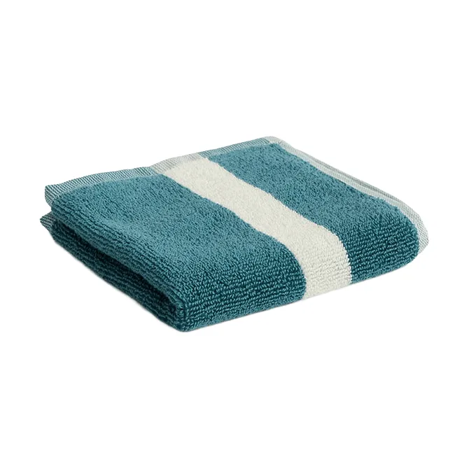 Stripe håndkle, Petrol blue, 30x30 HAY
