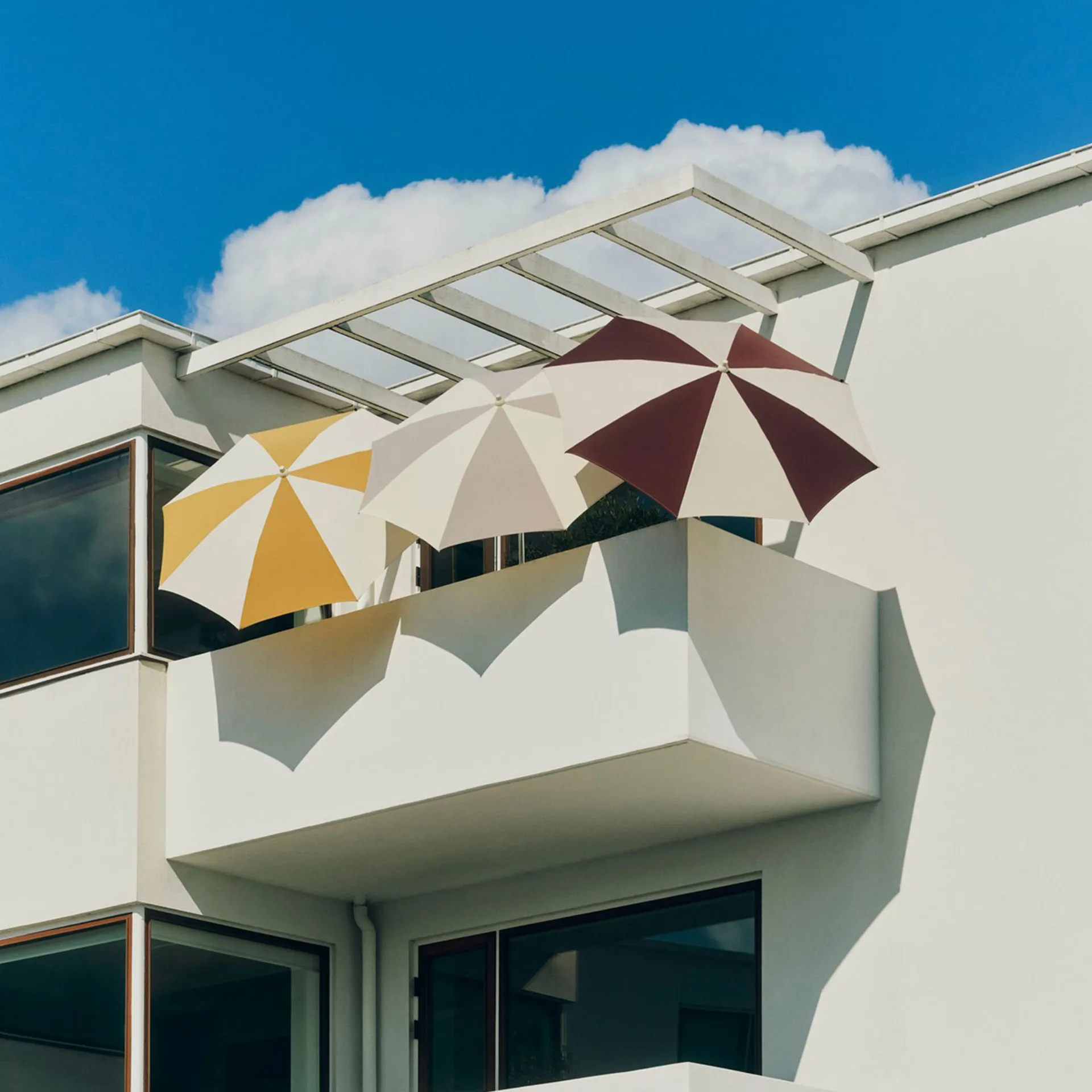 Terrazza Octagon parasoll, Off white-ochre HAY