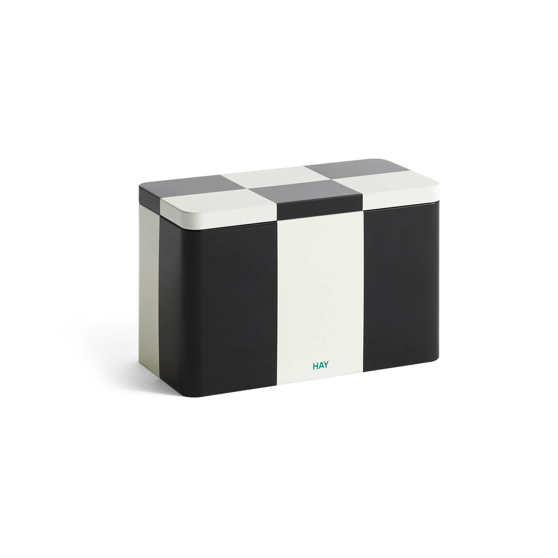 Tin Container oppbevaringsboks medium, Black-off white HAY