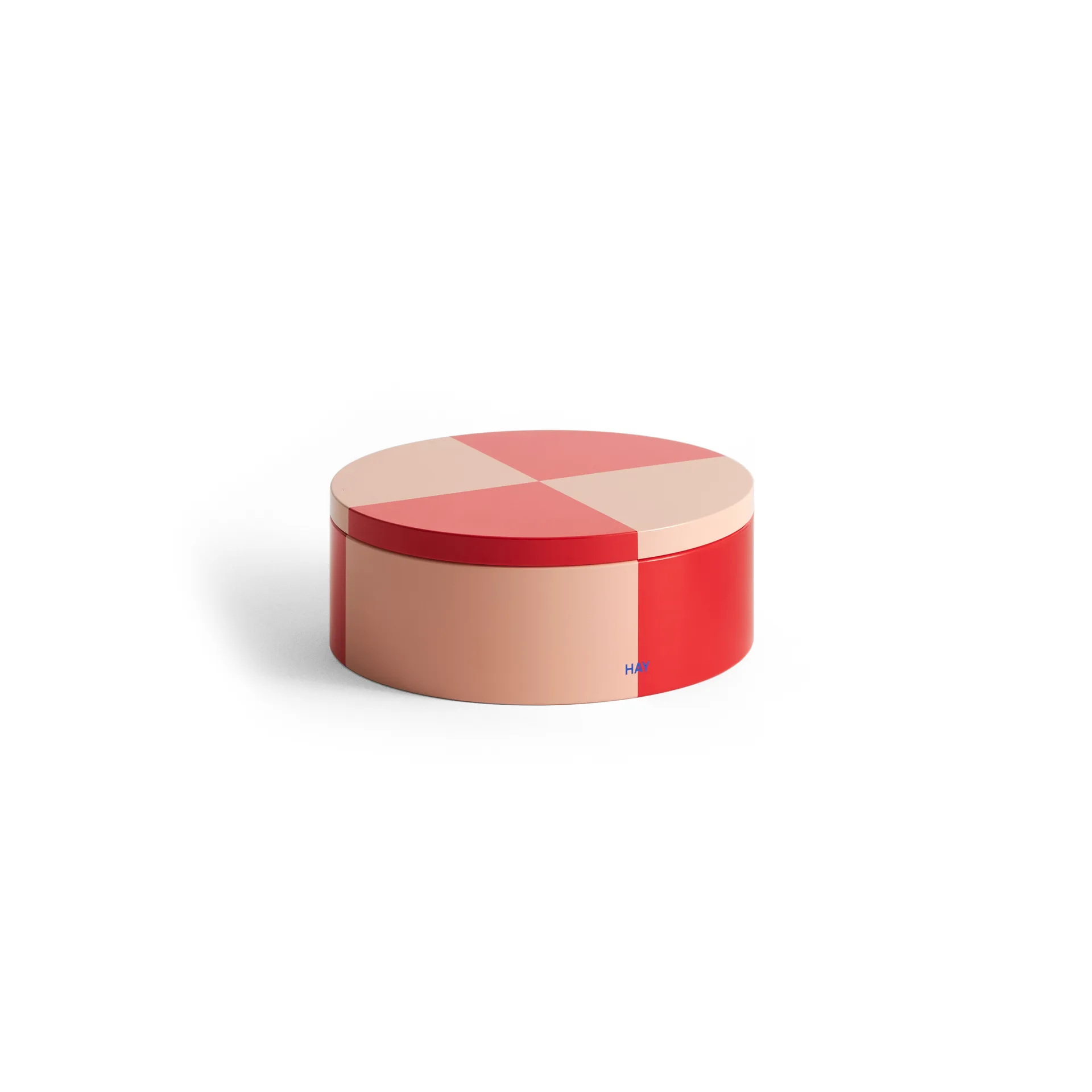 Tin Container oppbevaringsboks, Round red-soft pink HAY