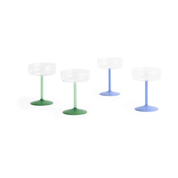 Tint coupe glass 20 cl 2-pakning - Clear-jade light blue - HAY