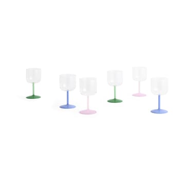 Tint vinglass 25 cl 2-pakning - Blå-klar - HAY