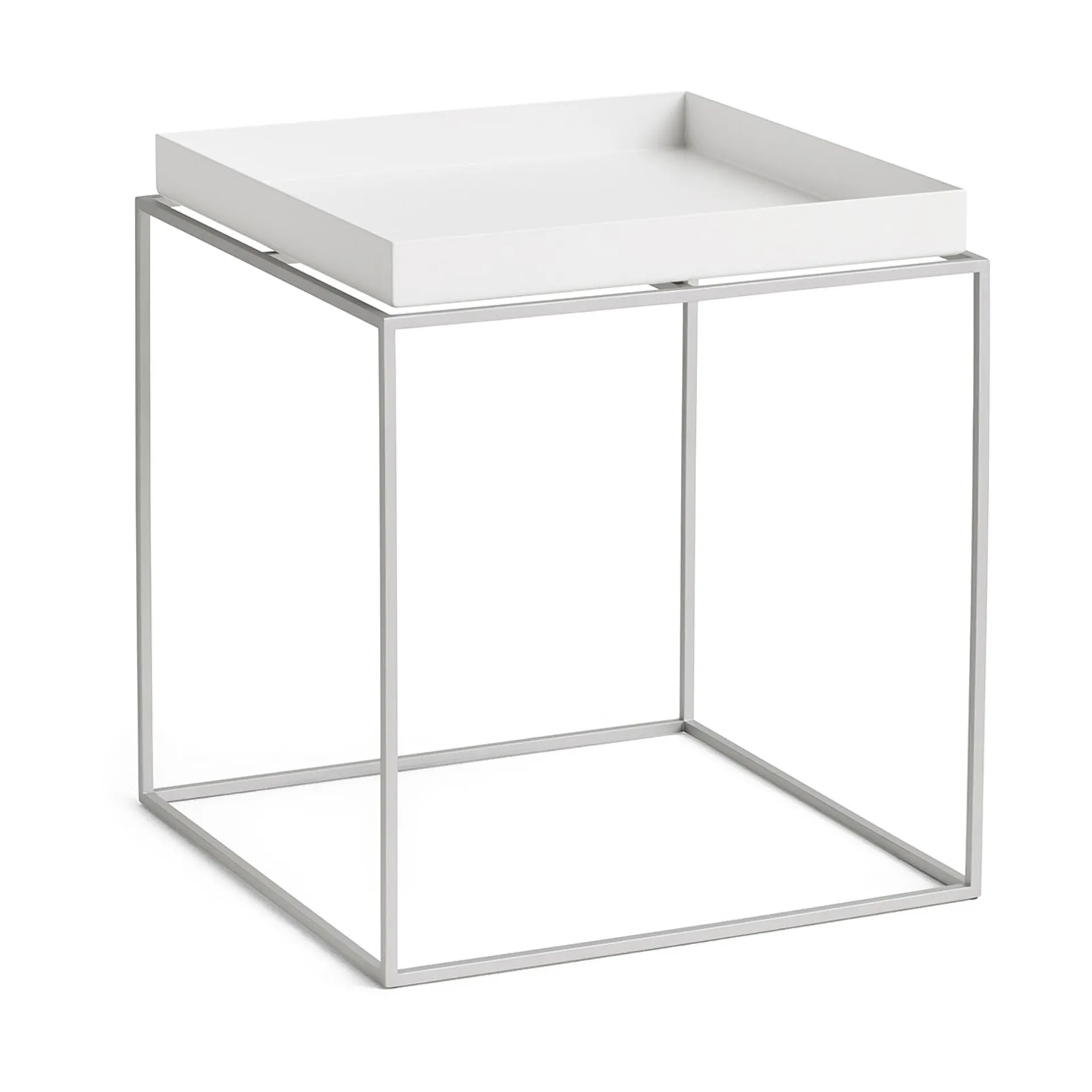 Tray Table medium brettbord, White-silikon grå, 40x40x44 cm HAY