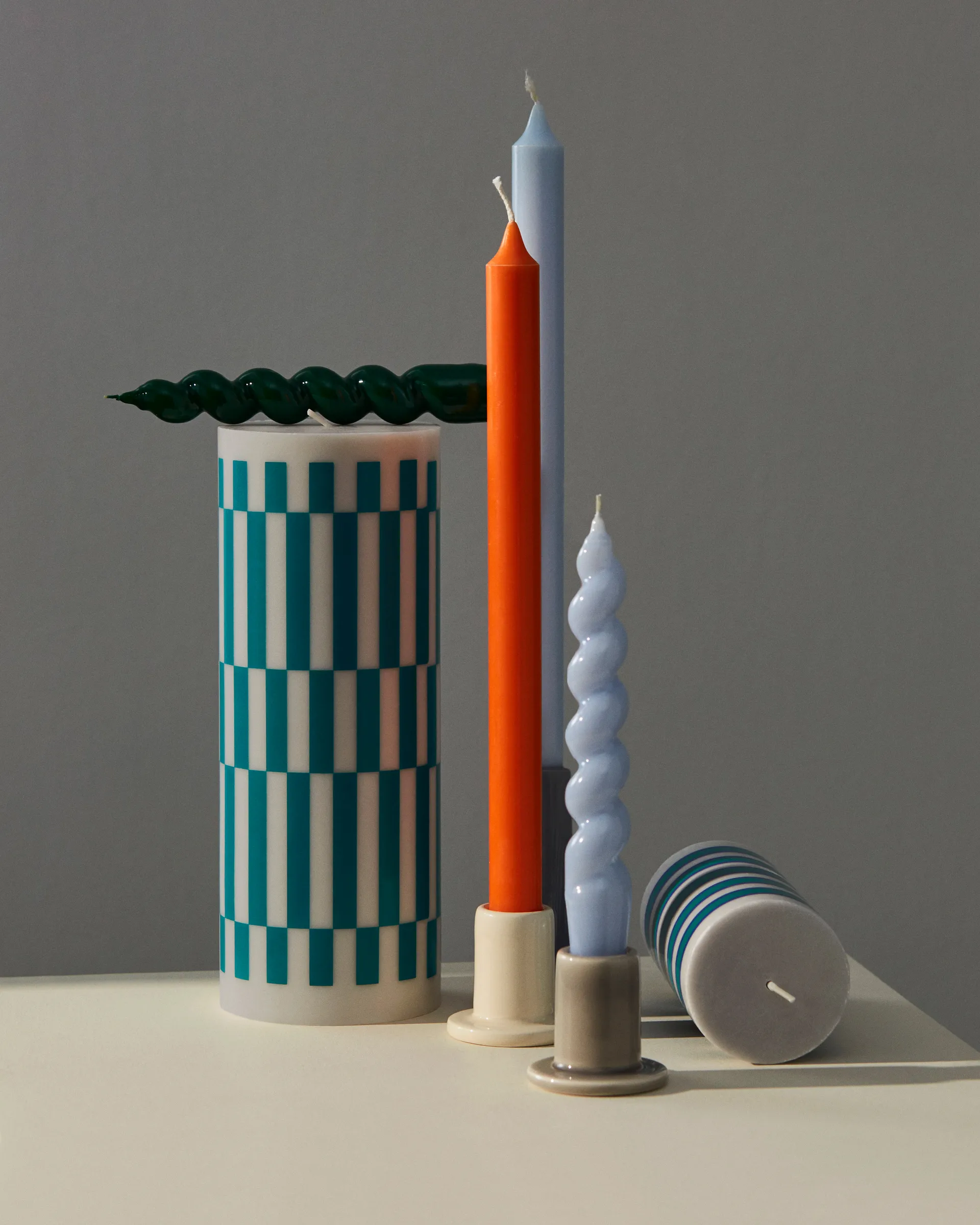 Tube lysestake 5 champagneglass, Off-white HAY