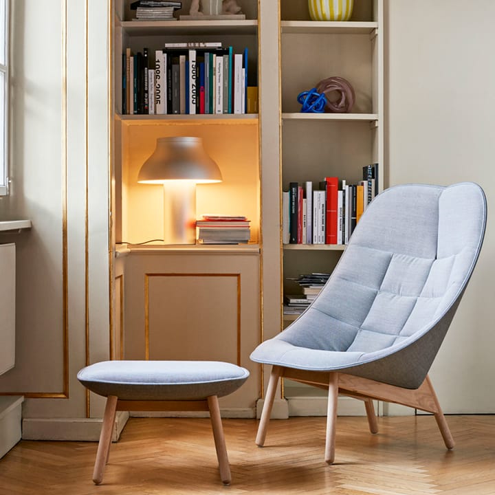 Uchiwa fotskammel, bolgheri lgg60 melange-baksida sense nougat lær HAY