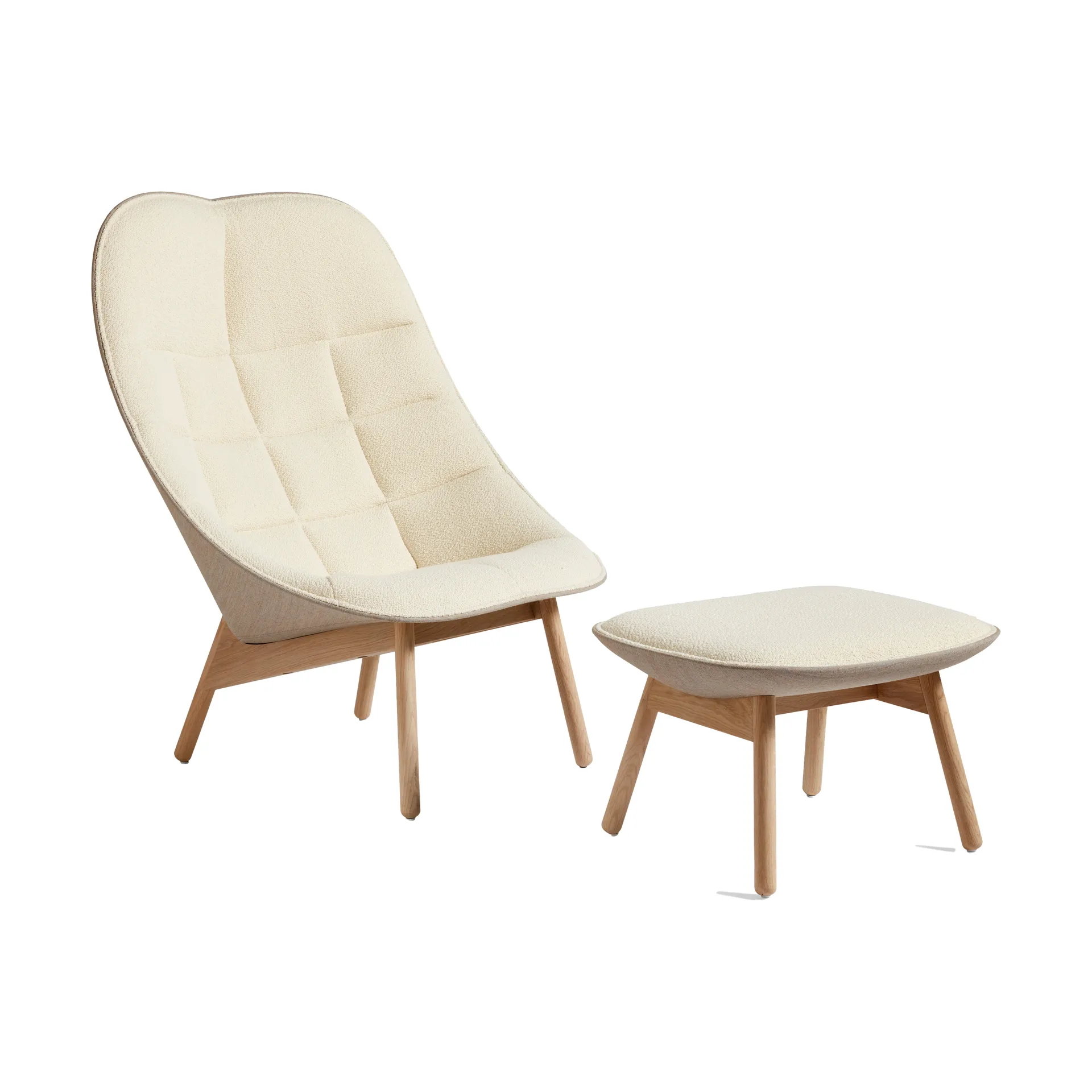 Uchiwa fotskammel, Cream A5-eik-canvas 244 HAY